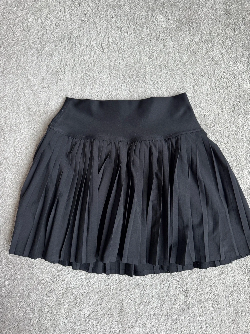 ALO Yoga Black Pleated Skater Skirt